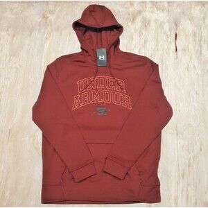 NEW 2XL Mens Under Armour Coldgear Fleece Loose Fit Hoodie Crimson 1366721-615